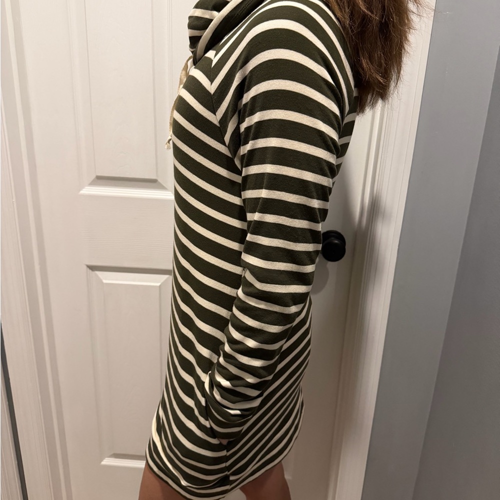 Striped Green and White Women's Dress